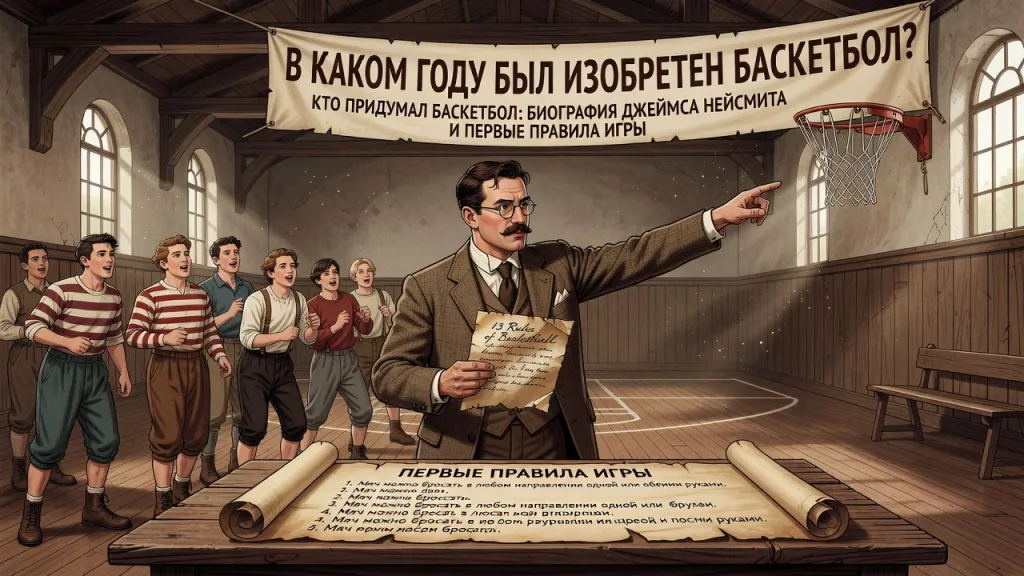 В каком году был изобретен баскетбол? Кто придумал баскетбол: Биография Джеймса Нейсмита и первые правила игры
